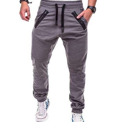 Men Pants Stretch Trousers Sports Work Fit Stretch Sweatpants Drawstring Bottoms