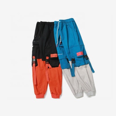 Men Middle Waist Jogger Pants Cargo Trousers Color  Sports Fashion